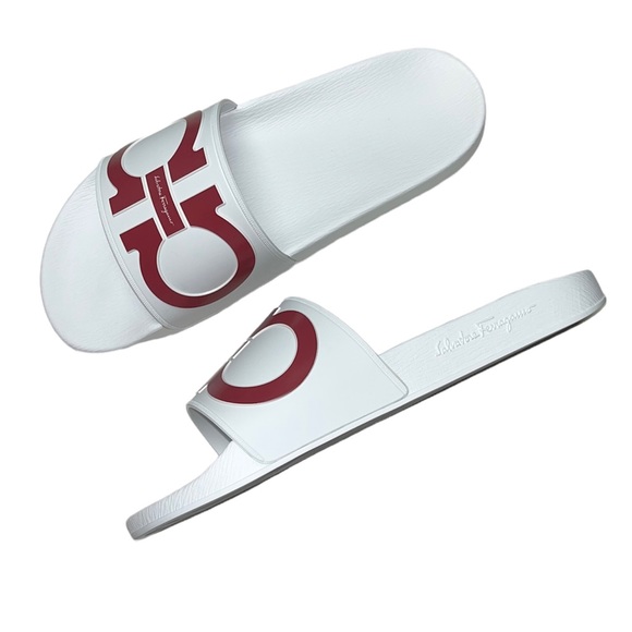 ⛔️ SOLD ⛔️ NEW Salvatore Ferragamo Men’s GROOVE 2 Gancini Pool Slides Sandals 10 - Picture 2 of 13